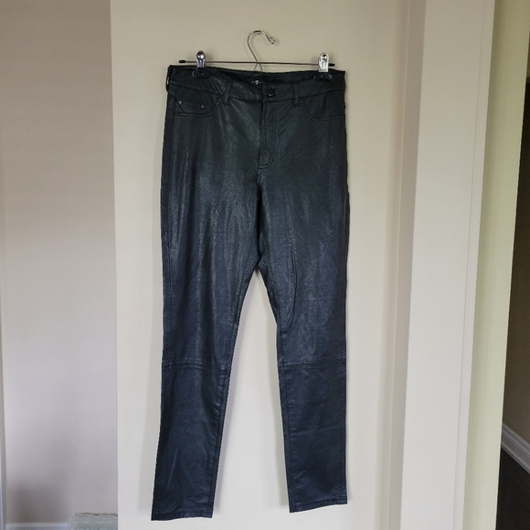 7 For All Mankind Pants - 7 For All Mankind Faux Leather Black Moto Pants